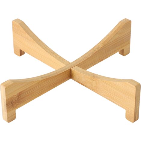 Cache-pot en bambou, plateau croisé multifonction pour animaux, cuisine et maison 25x6cm (1/5)