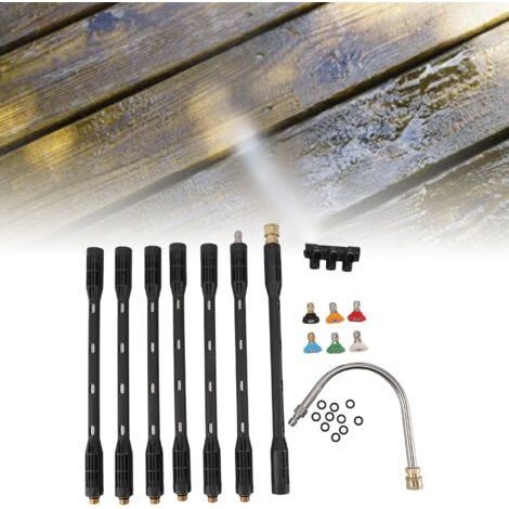 Stainless Steel Extension Rod Set for High Pressure Cleaning 6m - Roof and Facade Cleaning with Black Protective Cover