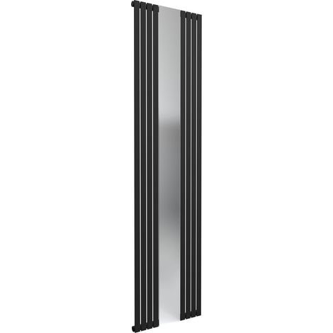 Reina Reflect Mirrored Designer Vertical Radiator 1800mm H x 449mm W Black/Mirror (1/5)