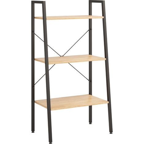 Maison Exclusive - Standregal 3 Böden Hellbraun und Schwarz 56x35