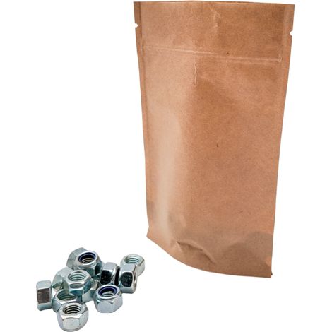 Lot de 200 Sachet kraft Doypack sans fenêtre 13 x 21 x 3,5 cm (1/5)