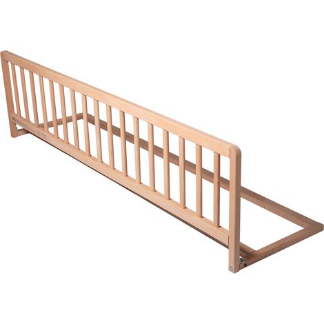 Safetots Extra Wide Wooden Bed Guard, Natural, 38cm High x 140cm Wide, Toddler Bedrail for Safety, Secure Child Bed Rail