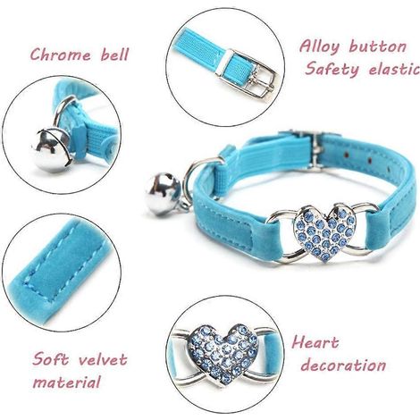 Collier de sécurité pour chat avec sangle élastique, colliers pour chatons et petits chiens avec clochette (1/4)