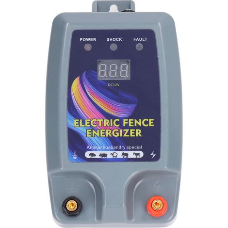 Hochspannungs-Elektrozaun, Mindestlänge 5 km, für Rinder- und Schafhaltung, Schutz vor Wildschweinen, Weidezaun, 100–240 V (Modell: MKF-5A ohne Alarm), europäischer Standard (1/5)