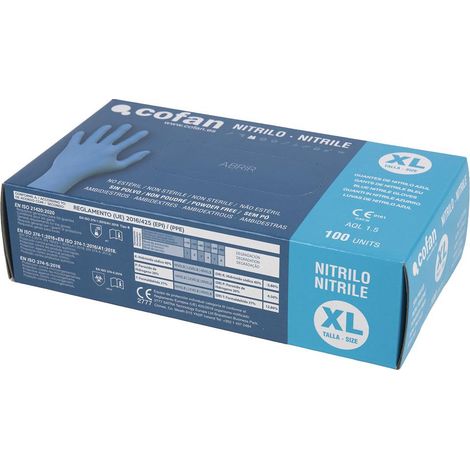 Caja 100 unidades Guantes De Nitrilo T - XL