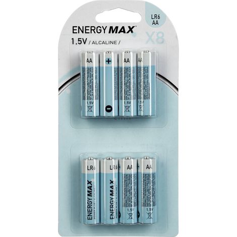 Confezione da 8 batterie alcaline lr6 - 5five