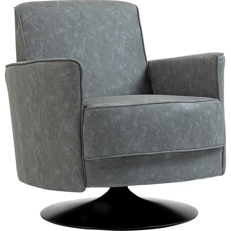HOMCOM Upholstered PU Leather Armchair for Living Room, Grey