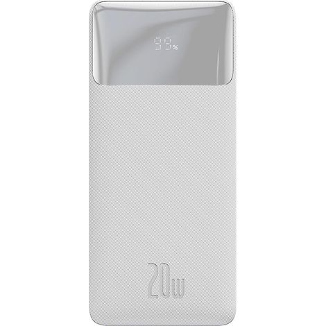 Baseus Bipow Schnelllade-Powerbank 30000mAh 20W weiß (Overseas Edition) + USB-A - Micro-USB-Kabel 0,25m weiß (PPBD050402) (1/5)