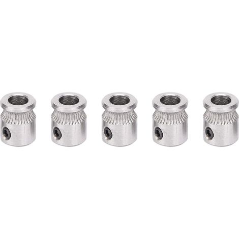 3D-Drucker MK8 Rohmaterialrad, 5-teiliges Extruderzubehör aus Edelstahl für präzise Materialzufuhr, silberweiß (1/5)