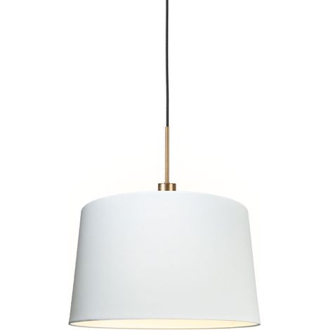 Moderne Hängelampe Bronze mit Schirm 45 cm weiß - Combi 1