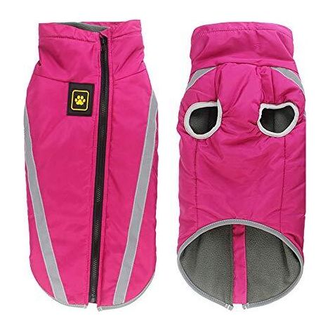 Manteau d'hiver imperméable pour grand chien Veste chaude polaire avec bandes réfléchissantes pour animaux de compagnie (1/3)