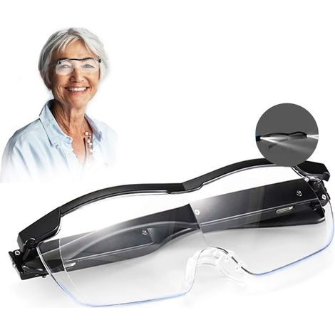 Magnifying Glass with 2 LEDs, Aooeou Reading Magnifiers 250% Magnification Magnifying Glasses, Illuminated Magnifying Glass for Reading, All Precision Work, Repairs, Sewing, Watches and Crafts (1/5)