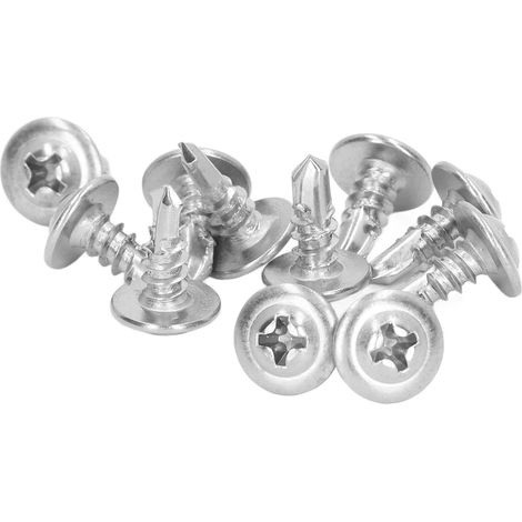 Vis à métaux autoforeuse inox 410, tête fraisée avec rondelle, pour industrie mécanique, 4,8x13 mm, lot de 100 pièces. (1/5)