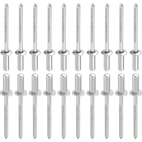 3.2mm x 10mm (DxL) Aveugle Rivets - 50Paquet - Bien pour Machines Assemblage - 304 Inox Acier Dôme Fermé Fin Rivet (1/5)