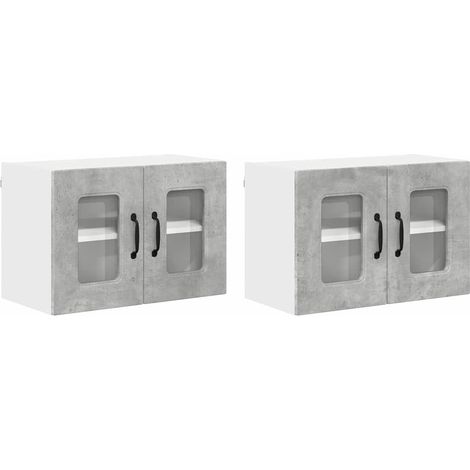 Meuble mural de cuisine,Armoire de cuisine 2 pcs Gris béton 60 x 31 x 40 cm CFW32492 (1/5)