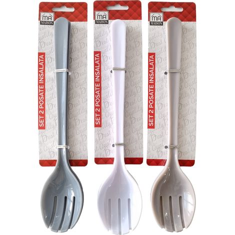 MAURY'S SET 2 POSATE PER L'IINSALATA IN PLASTICA CON IMPUGNATURA FACILE COLORE ASSORTITO (1/2)