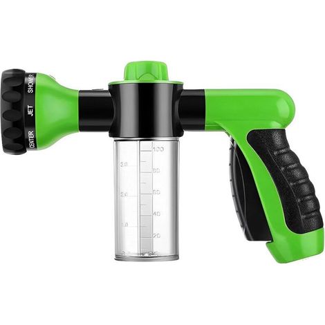 Pistolet pulvérisateur d'eau pour chien avec distributeur de savon et shampoing, embout de tuyau d'arrosage réglable 19mm (3/4"), kit de toilettage multifonction pour animaux, jardin et nettoyage voit (1/4)