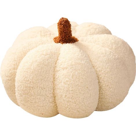 Coussin Décoratif Citrouille en Peluche, Coussin Citrouille, Décoration de la Maison d'halloween, Citrouille Halloween en Peluche, Pumpkin Coussins, 28 cm (Blanc) (1/5)