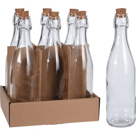 EXCELLENT botella tapon corcho alta 0,5 litros , Botella tapón corcho alta 500 mlFabricada en vidrio de alta calidadTapón de corcho naturalIdeal para sus alimentos o co (1/3)