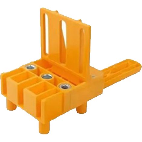 Perçoir de menuiserie jaune, guide de perçage stable et robuste, pointeur de localisation anti-usure, outil de forage sur bois précis. (1/5)