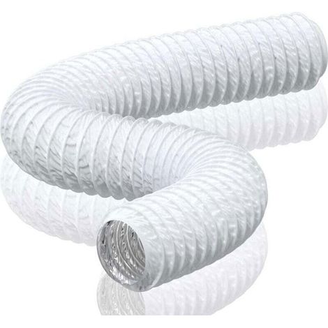 Tubo de escape de PVC y aluminio de 150 mm x 6 m para su uso en conductos de ventilación de campanas extractoras, aires acondicionados, secadoras y otros electrodomésticos de cocina. (1/4)