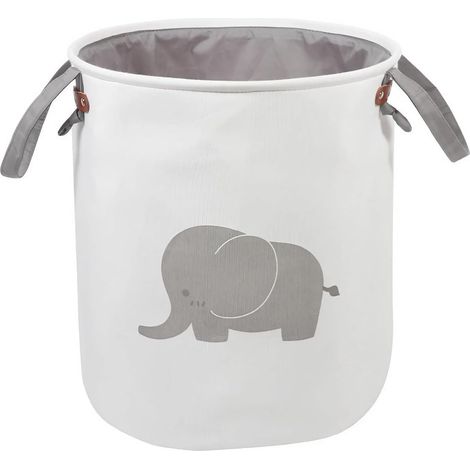 1 Panier à linge, Pliable, Nylon résistant, Poignées en cuir, 38L, Pour chambre et buanderie (1/5)