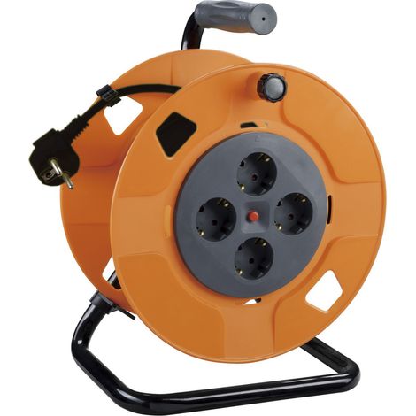 Primaster Kabeltrommel Innen 40 m 4 Schutzkontaktsteckdosen, H05VV-F 3G1,6 Kabeltrommel