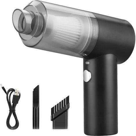 Mini Aspirateur à Main sans Fils - Charge USB - 120W - Idéal pour la Voiture, Nettoyage Cendre, Poils, miettes - Aspiration Tapis, siège (1/4)