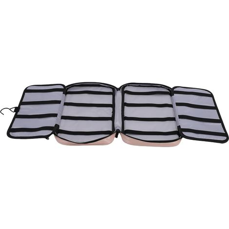 Baby Girl Hair Accessory Storage Bag, Hanging Headbands, Hair Bow, Travel Case with 4 Compartments, 2 Transparent Pockets (1/5)