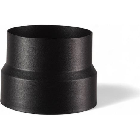 Riduzione porcellanata per stufe a legna acciaio nero opaco resistenza alte temperature e ruggine - F ø 15 cm - M ø cm 13xH15 cm