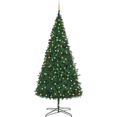 Künstlicher Weihnachtsbaum Beleuchtung & Kugeln LEDs 400cm Grün vidaXL (1/5)