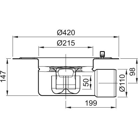 ACO Bodenablauf Variant-CR DN100 1,5Grad 2,0l/s Klebe flansch ohne Geruchsverschluss, 9515.10.00