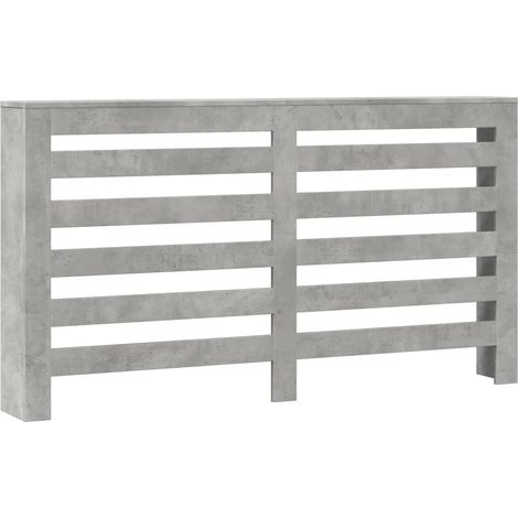Copritirradiatore moderno con ripiano pratico soggiorno 149 x 20 x 82 cm in legno multistrato grigio cemento 020049783