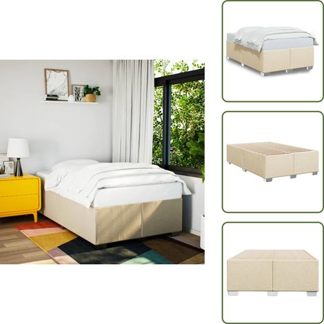 Bettgestell ohne Matratze Creme 120x190 cm Stoff - Bettgestell - Bettgestelle - Bett - Betten (1/5)