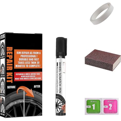 Kit de reparación de llantas, pintura negra universal, pintura para llantas negras, kit de reparación de llantas (1/5)