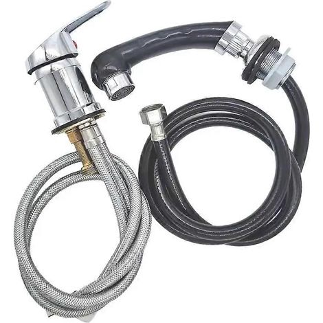 Robinet de salon de coiffure, mitigeur pour shampoing, douchette avec flexible, robinet de lavabo avec flexible, tuyau pour lavabo de coiffeur (1/4)