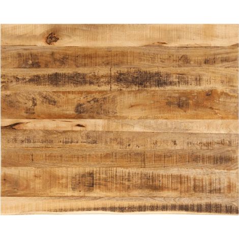 Tischplatte 100x80x2,5 cm Baumkante Massivholz Raues Mangoholz
