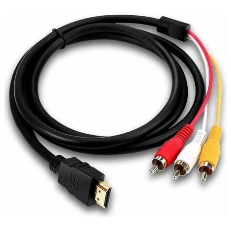 âble HDMI vers RCA,1080P Câble de Conversion HD pour Décodeur HDMI vers 3RCA,Adaptateur de Câble Audio Vidéo Rouge Jaune Blanc pour TV HDTV DVD - 1,5 m (1/5)