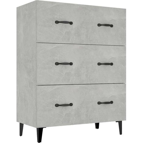 Buffet Commode Armoire Luxueux, pour Salon Chambre Entrée Cuisine, Gris béton 69,5x34x90 cm Bois d'ingénierie OIB5333E (1/5)