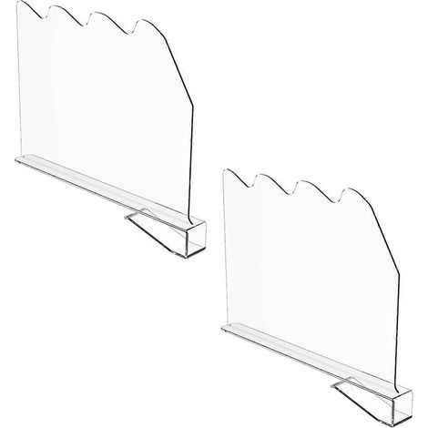 Lot de 2 séparateurs d'étagères en acrylique pour l'organisation du rangement - (1/5)