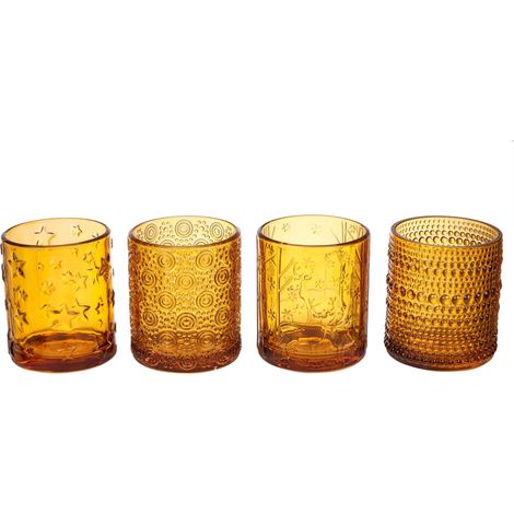 ARPIMEX Vasetto Portacandela Natale D 8,8 Cm H 10 Cm Ass. Vetro Marrone 1 Pz