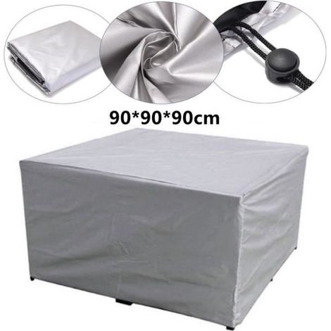 Housse Protection Jardin - Tissu Polyester 300D Enduit PVC - Pour Table Et Chaises Carrées 90x90x90 Cm - 1 Pièce (1/4)