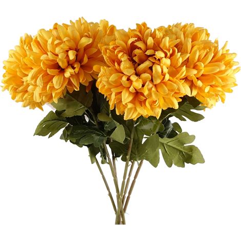 Pack of 6 x 75cm Extra Large Reflex Chrysanthemum - Gold (1/5)