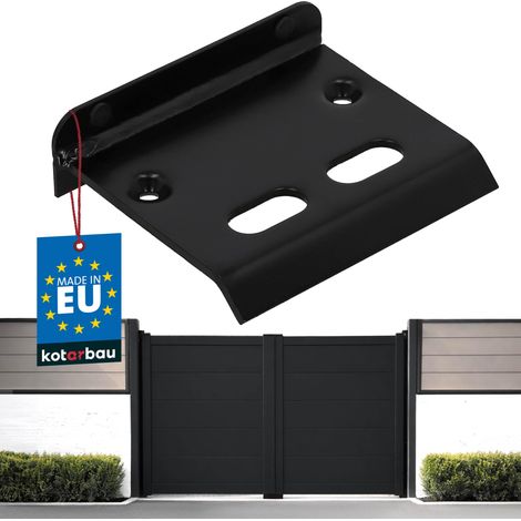 KOTARBAU® Gâche de Portail de Jardin - Butée de Portail à Visser - Acier - 16 cm - pour Portillons et Portes en Bois ou Métal - Noir (1/4)