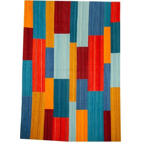Tapis fait main radical 335 rouge multicolore - 160 x 230 cm