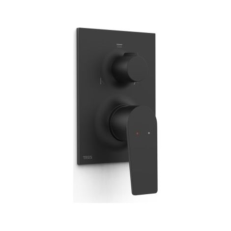 Pièce apparente pour boîtier encastré Rapid‑box 3 voies Project Noir mat - TRES 22127310NM
