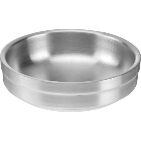 Verdickende Gewürzschale, Untertasse, Vorspeisenteller, Edelstahlschale für den täglichen Gebrauch zu Hause, im Restaurant (Durchmesser 9 cm)-9X9X2.7cm-Silver (1/4)