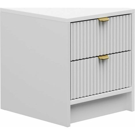 Mesilla de noche Comfivo Papilio, Blanco, Número de cajones: 0, Número de puertas: 0, 40x35x40cm, MDF, Aglomerado laminado