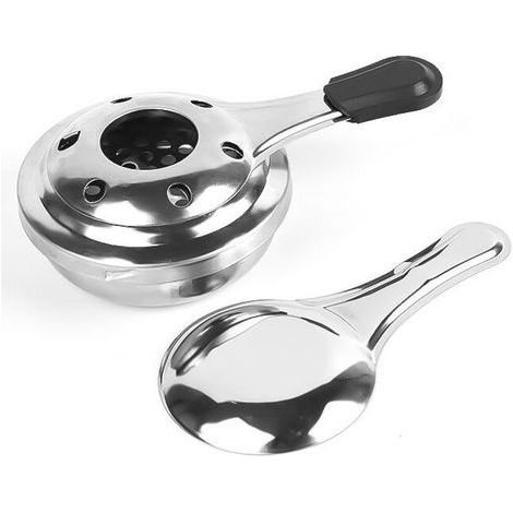 Brûleur à alcool, brûleur d'alcool pour fondue, brûleur à alcool gélifié, Acier Inoxydable, Gris, 15 x 9,3x 4,5 cm (1/4)