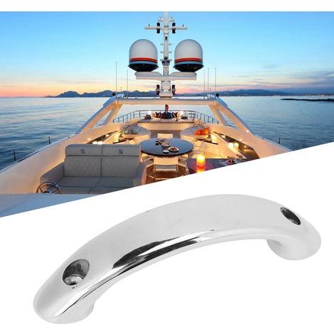 Poignée de bateau robuste 168 mm en acier inoxydable poli miroir, barre de maintien marine pour yacht. (1/5)